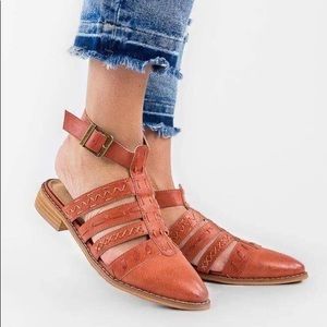 Eleanor stitched ankle strap flats